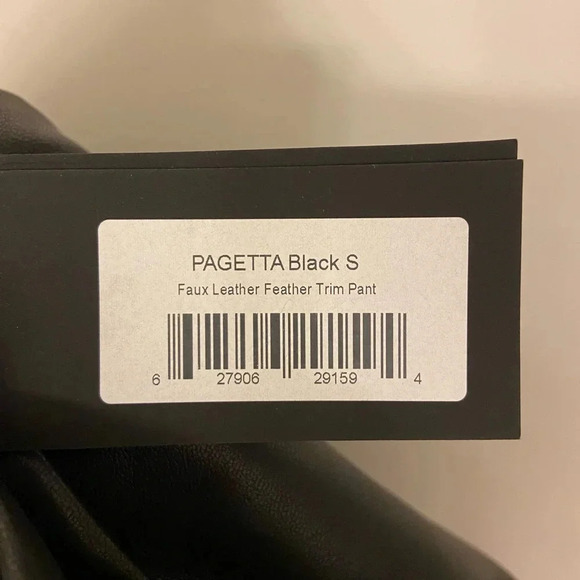 NWT LAMARQUE Pagetta Feather Trimmed Trousers Black Size Small - Picture 10 of 13